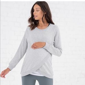 Seraphine Grey Maternity & Nursing Sweatshirt - xs